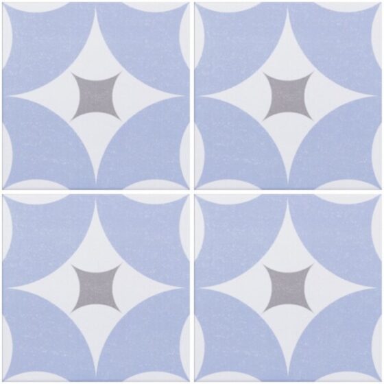 Agora Blue Patterned Floor Tiles