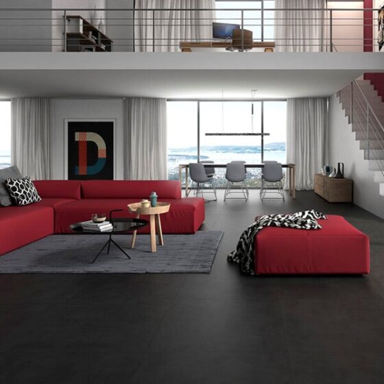 Cemento Matt Black Floor Tiles