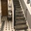 Customer hallway with Regent Victorian style black and white tiles