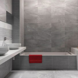 gloss grey wall tiles