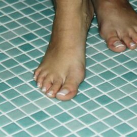 Green Mosaic Floor Tiles Slip Resistant Tiles - R11 rated