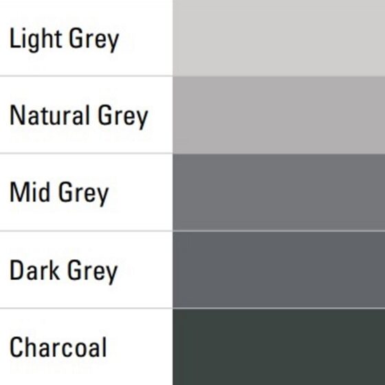 Grout Chart 3000 - Light Grey, Natural Grey, Mid Grey, Dark Grey, Charcoal silicone Sealant