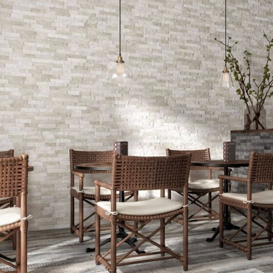 Ordino White Split Face Tiles