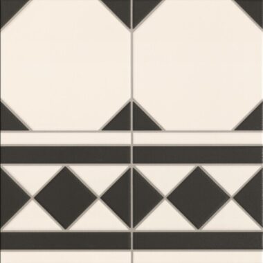 Regent Black and White Border Victorian Style Tiles