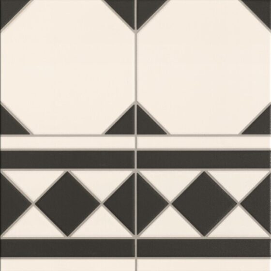 Regent Black and White Border Victorian Style Tiles