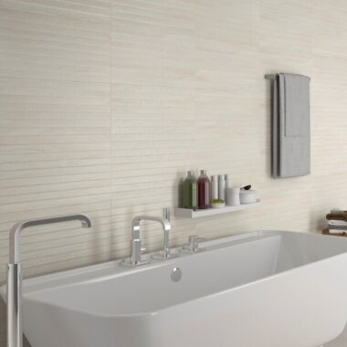 reval cream 3d textured tiles