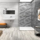 Rust Patterned Grey Stripe Tiles