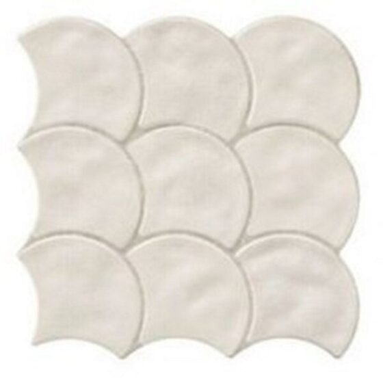 Scale White Scallop Shape Tiles