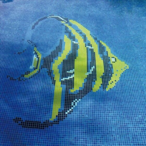 Swimming Fish Pool Mosaic Design