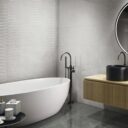 Tessino Strass Smoke Grey Ripple Tiles Room Setting