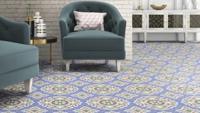 Blue Floor Tiles