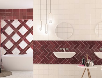 Glamour Dark Red Subway Wall Tiles