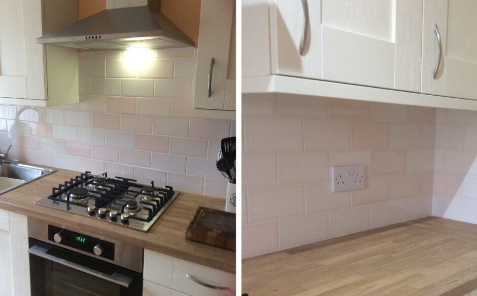 Pink Pastel Kitchen Tiles Customer Project
