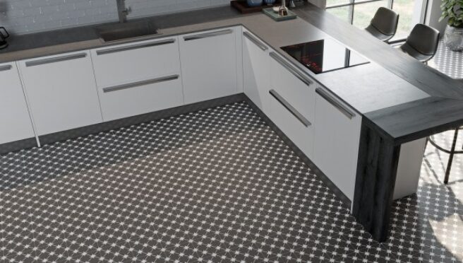 Cronos Grey Geometric Tiles