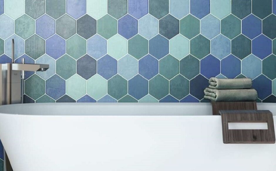 Green Bathroom Ideas - Hex Green Hexagon Tiles