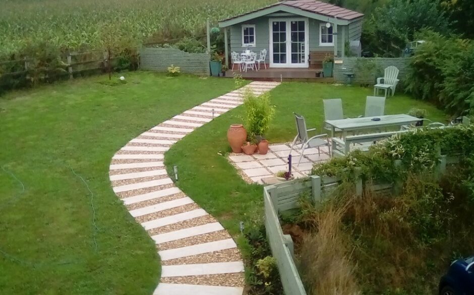 Magma patio and path