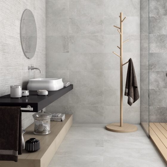 light grey matt tiles