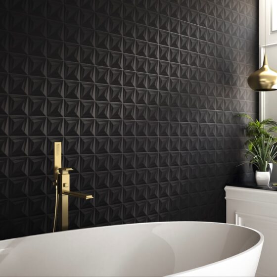 Delta Black Triangle Tile Pattern - Room Setting