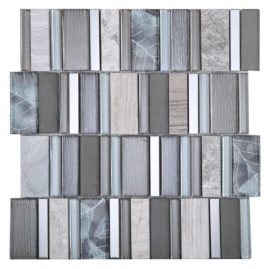 Stripes Sunset Grey Mosaic Tiles