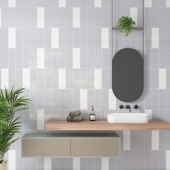 London 300X100 White Tiles - Gloss - Room Setting